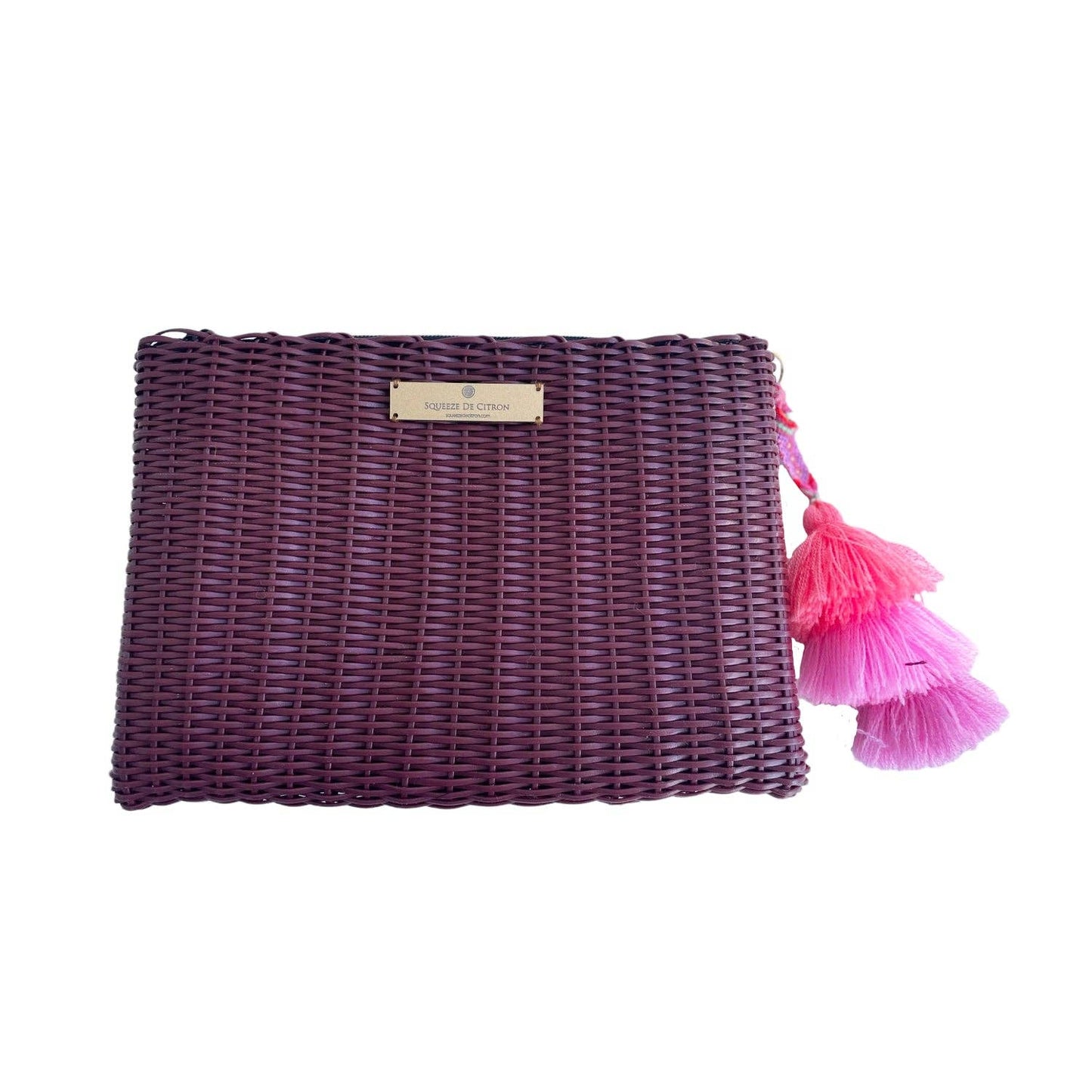 Clutch Large Burgundy Lemon Drop Citron
