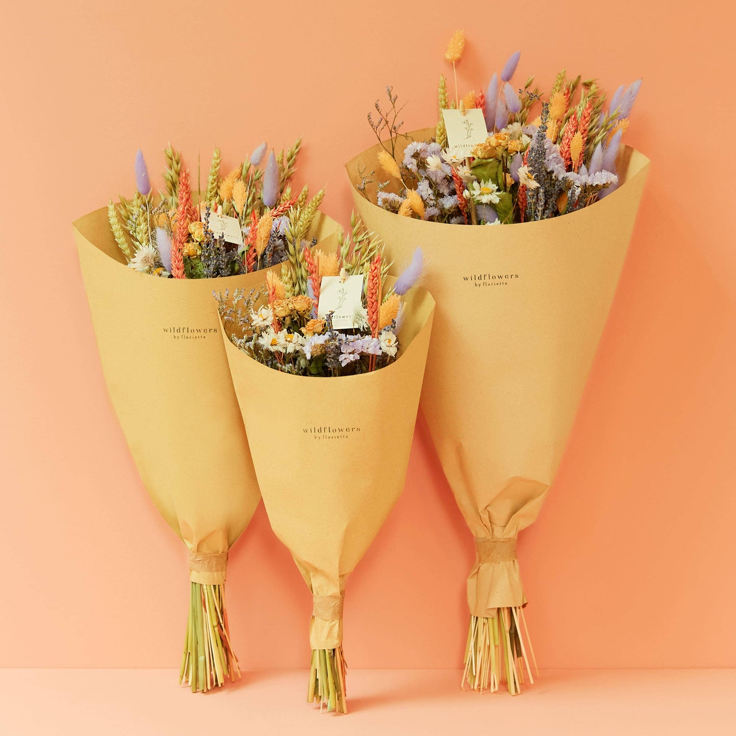 Dried Flowers - Field Bouquet Lavender Peach: Large