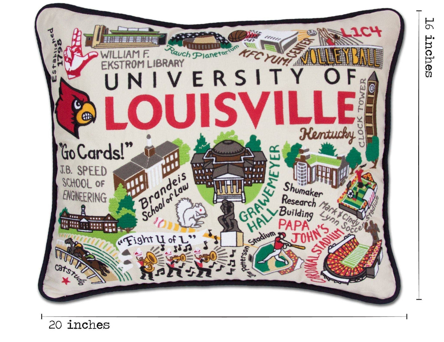 Louisville Pillow Embroidered