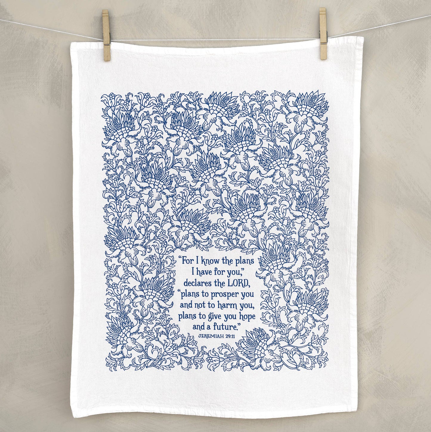 For I Know the Plans Scripture Tea Towel