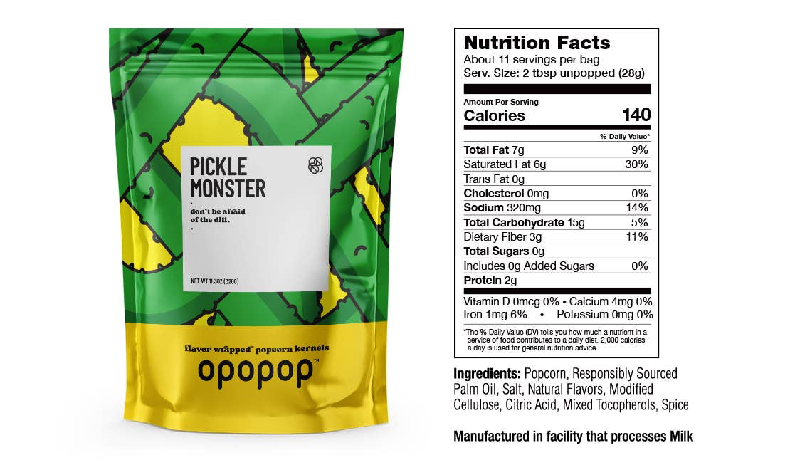 Pickle Monster Big Bags Popcorn Kernels Opopop
