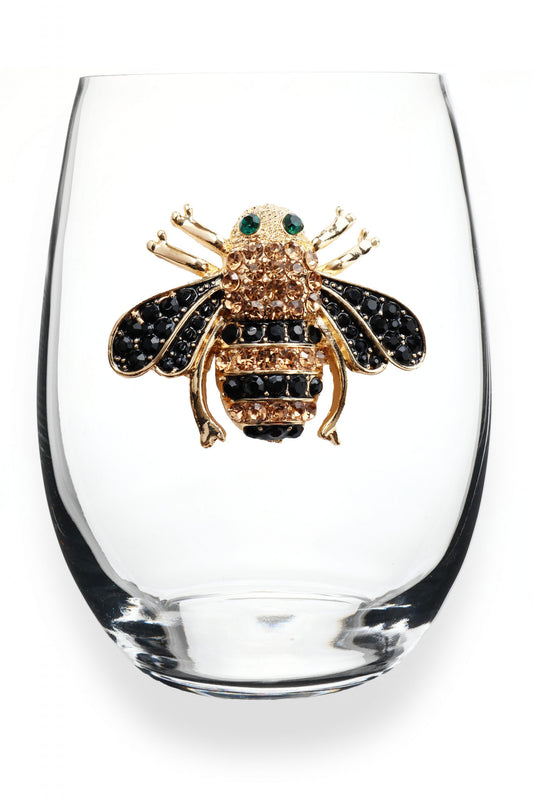 Queen Bee Stemless Wine Glass