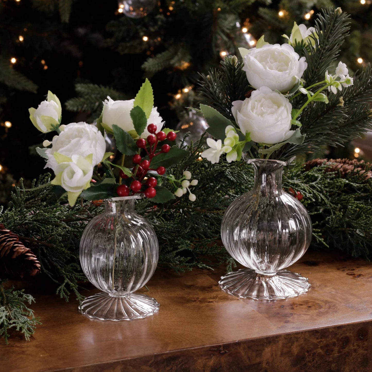 Set of 2 Glass Cambridge Ella 7" Bud Vase