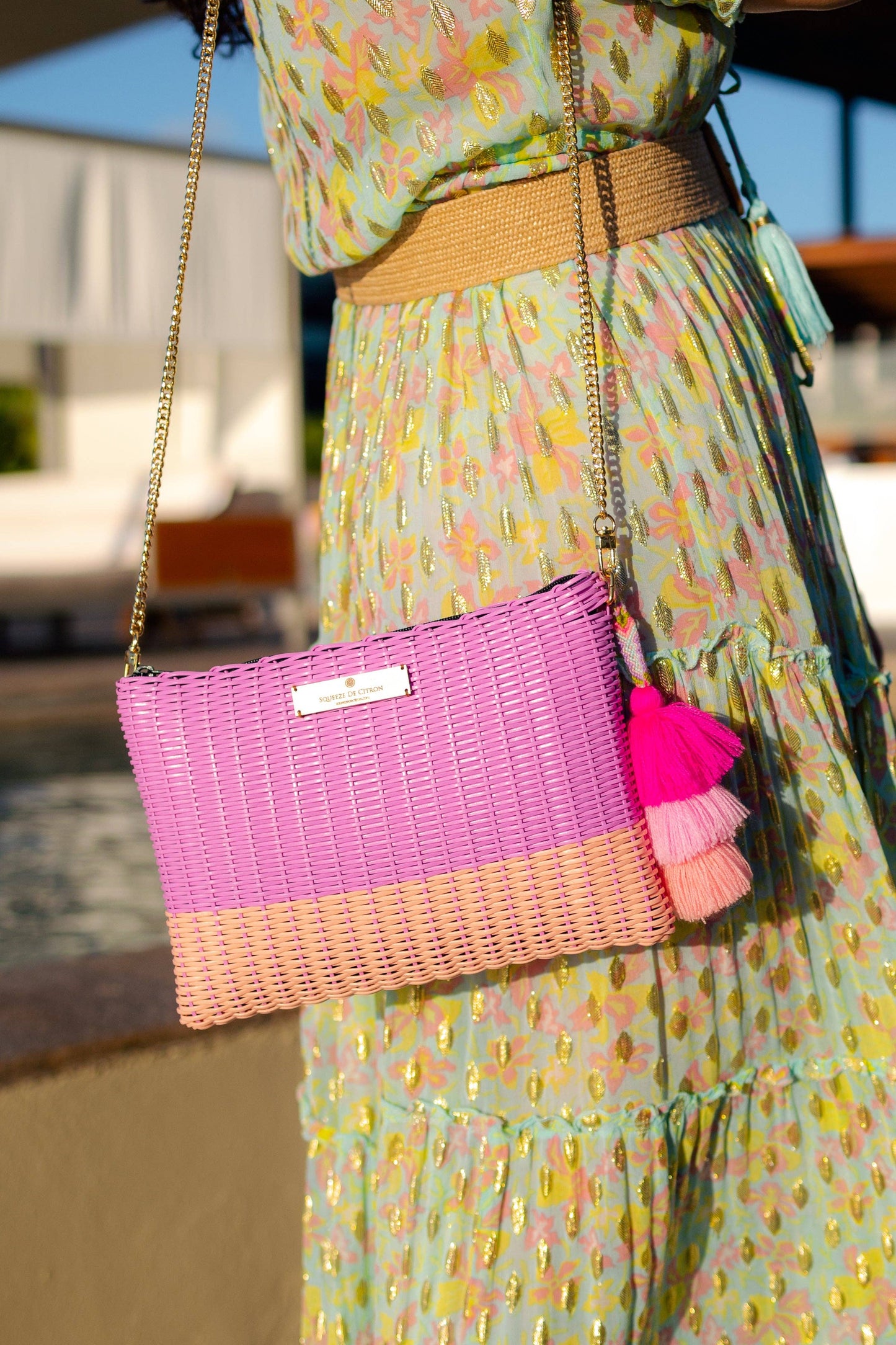 Clutch Large Melon Rose Lemon Drop Citron