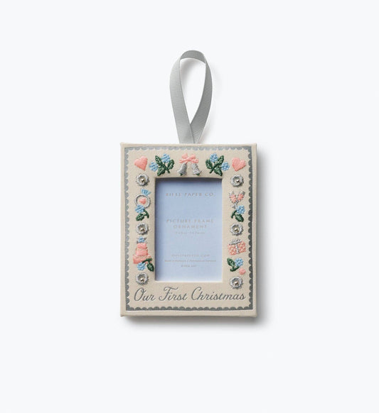 Our First Christmas Embroidered Frame Ornament