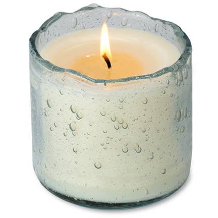 Clear Artisan Blown Glass Tumbler Candle: Tobacco Bark