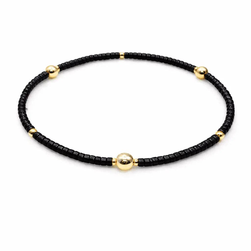 Black & Gold Game Day Bracelet-Erin Grey