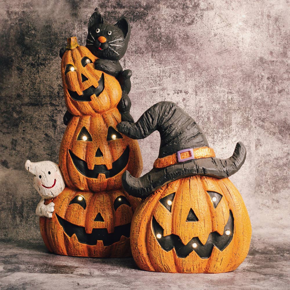 Witch Pumpkin with LED Lights
