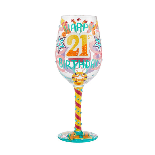 Happy 21st Birthday Wine Glass - Lolita