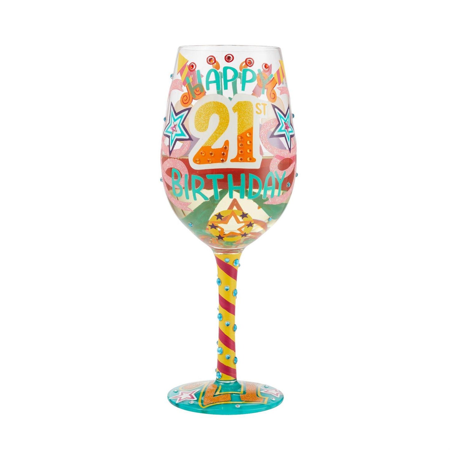 Happy 21st Birthday Wine Glass - Lolita