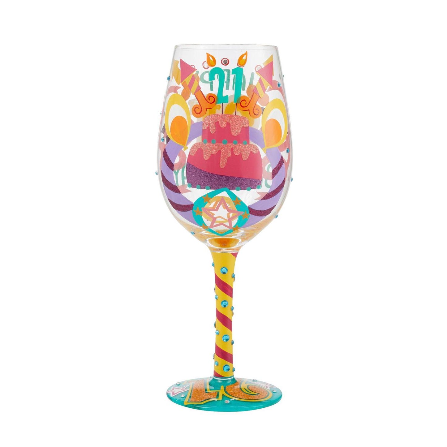 Happy 21st Birthday Wine Glass - Lolita