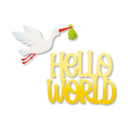 "Hello World" Baby Magnets S/2