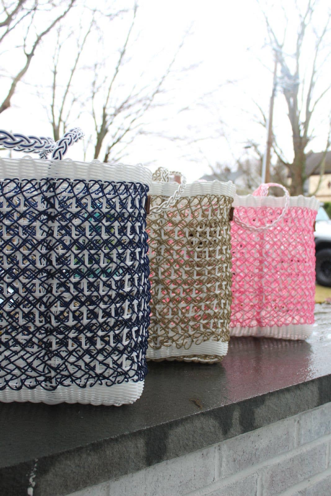 Tote Large Navy Coastal Cable Citron