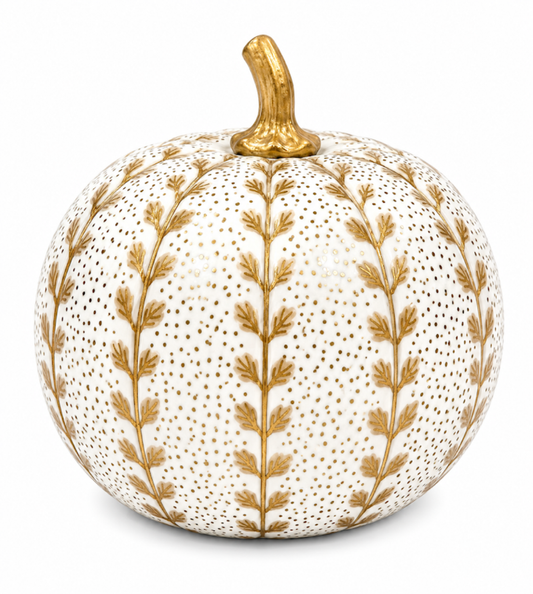 Gold Meadow Sprig Pumpkin: 6"