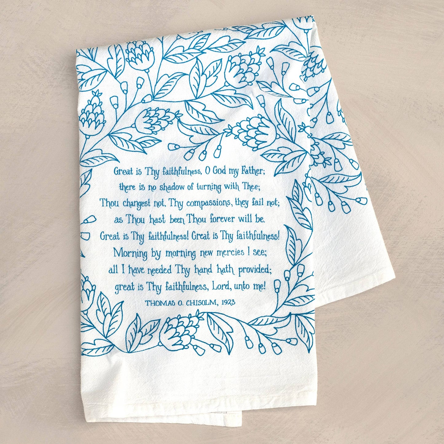 Great Is Thy Faithfulness Hymn Tea Towel – 24"x20"