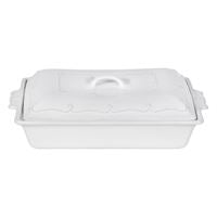 Berry & Thread Lidded 13" Rectangular Baker - Whitewash