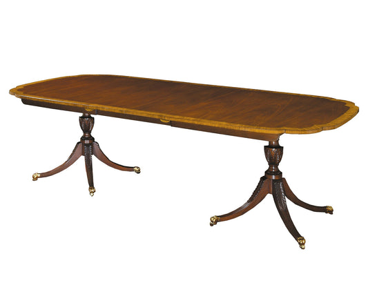 Phyfe-Style Dining Table with Satinwood Border