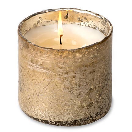 Matte Gold Artisan Blown Glass Tumbler Candle: Bourbon Vanilla