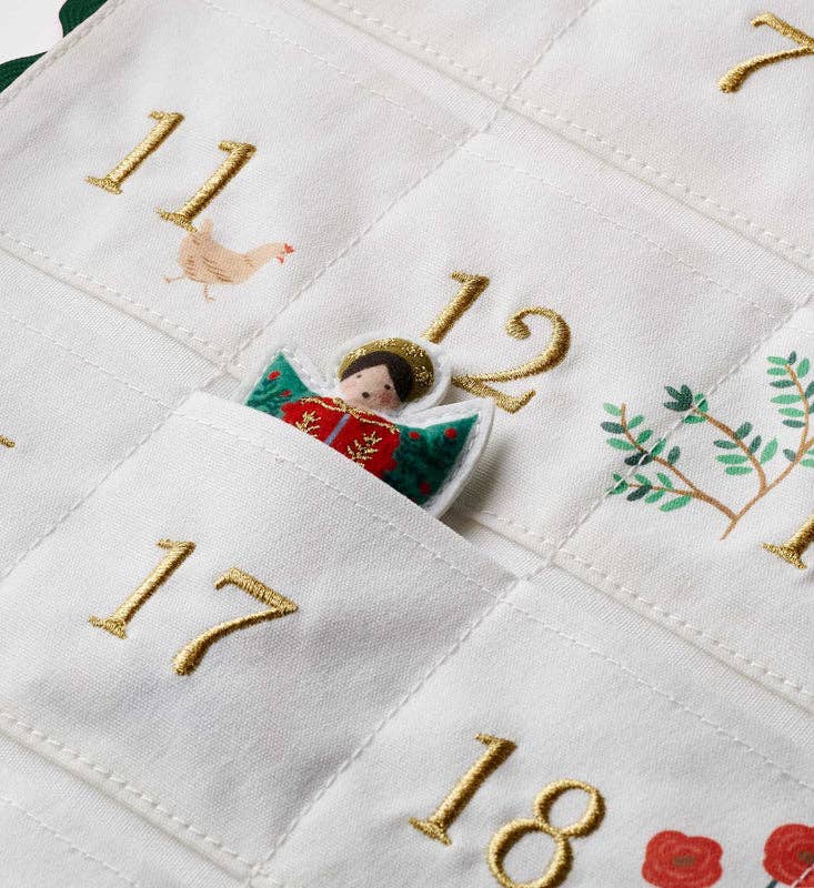 Nativity Embroidered Hanging Advent Calendar