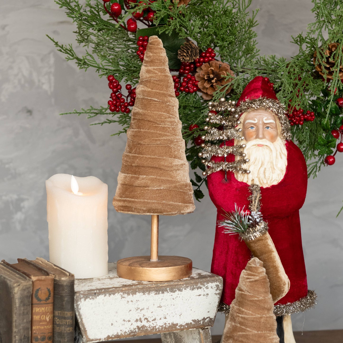 12" FAWN VELVET TREE
