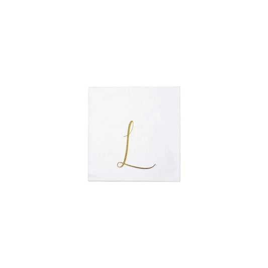 Papersoft Monogrammed Gold Cocktail Napkins
