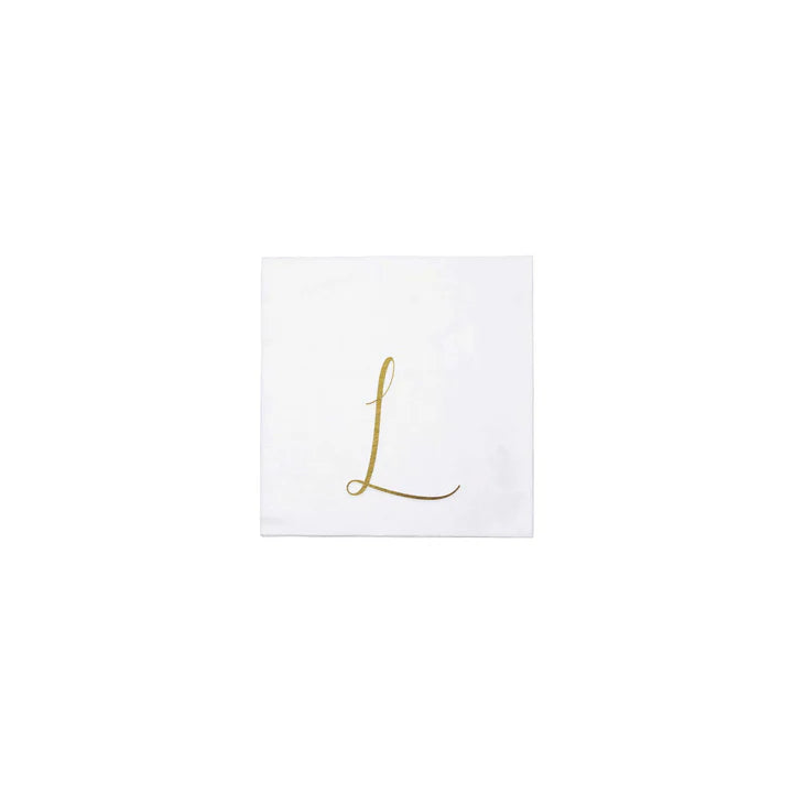 Papersoft Monogrammed Gold Cocktail Napkins