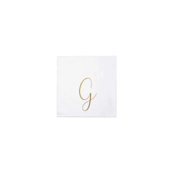 Papersoft Monogrammed Gold Cocktail Napkins