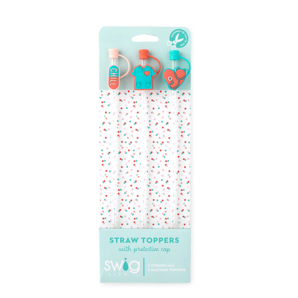 Scrub Life - Straw Topper Set