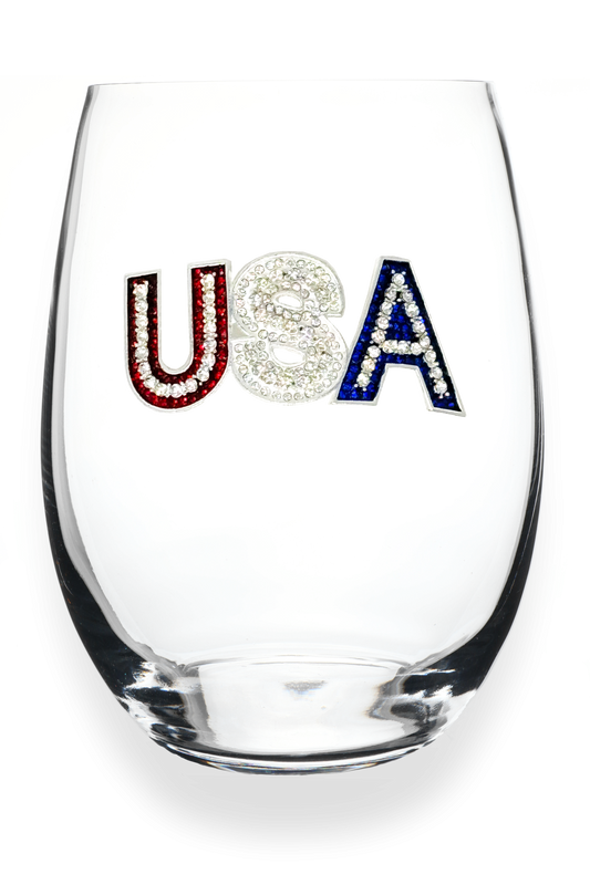 USA Stemless Wine Glass