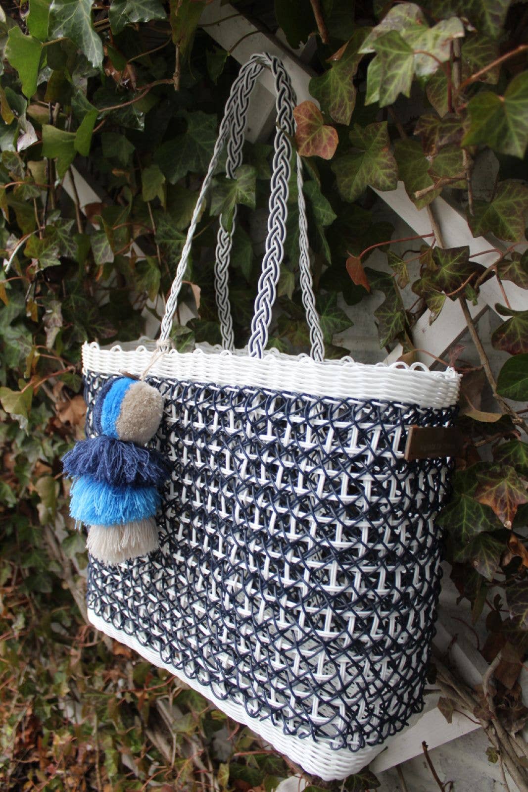 Tote Large Navy Coastal Cable Citron