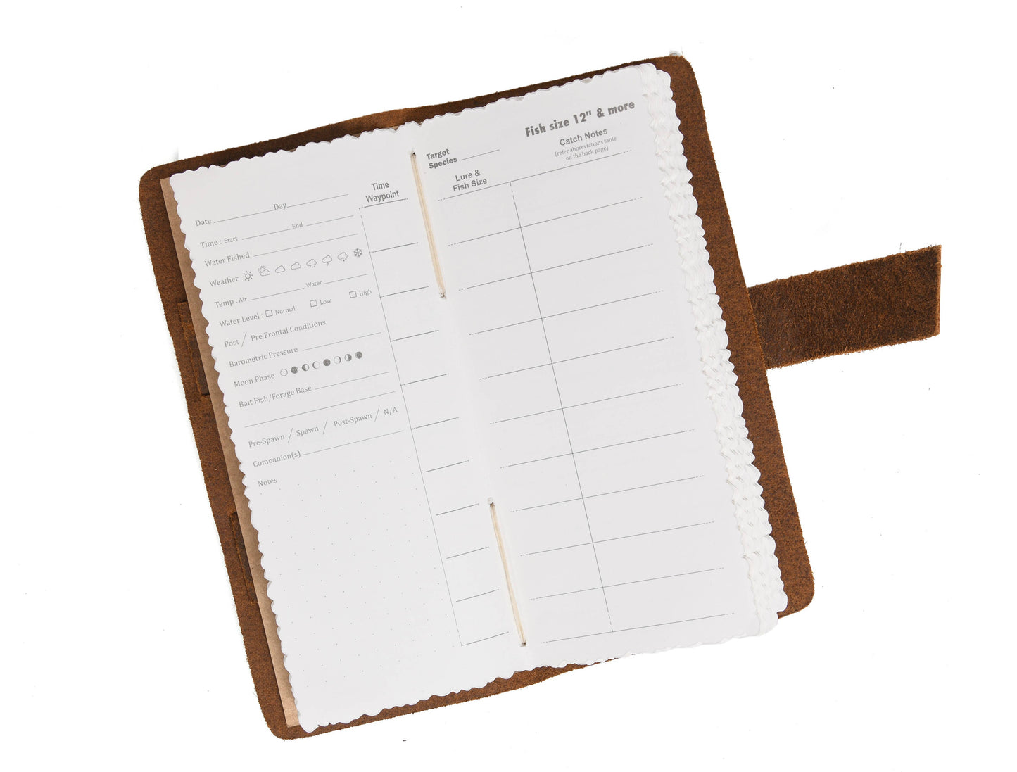 Genuine Leather Fishing Logbook | Made in Canada
