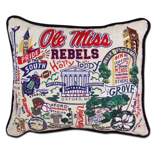 Ole Miss Pillow Embroidered
