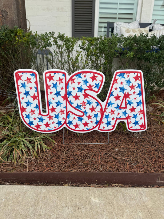 USA Stars Yard Sign