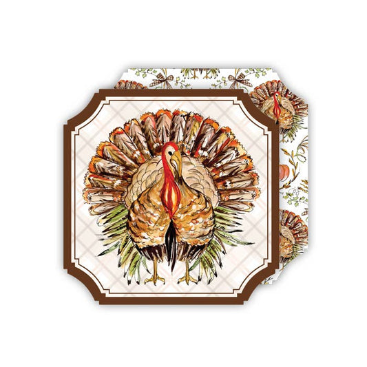 Standing Turkey with Fall Foliage Ticket Coaster
