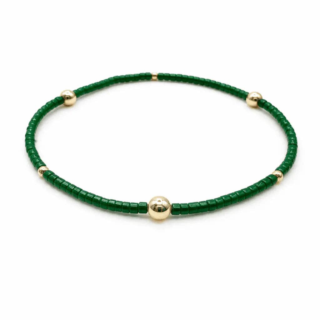 Green & Gold Game Day Bracelet-Erin Grey