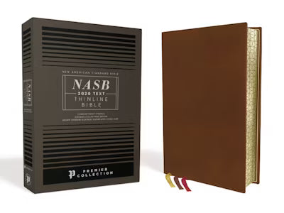 Bible NASB Thinline Brown Leather