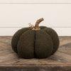 8" DARK GREEN BOUCLE PUMPKIN