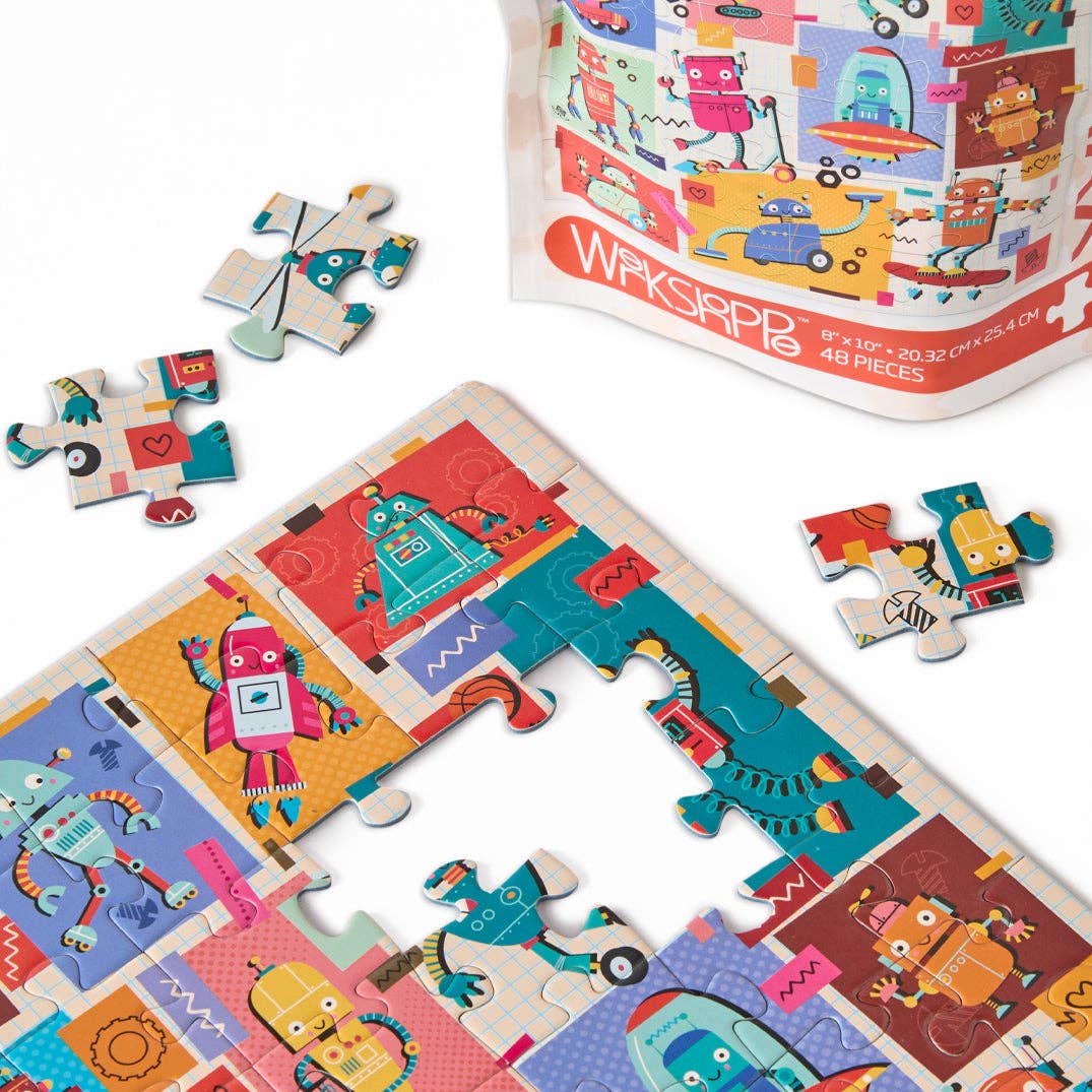 Puzzle Snap Robots 48 Piece