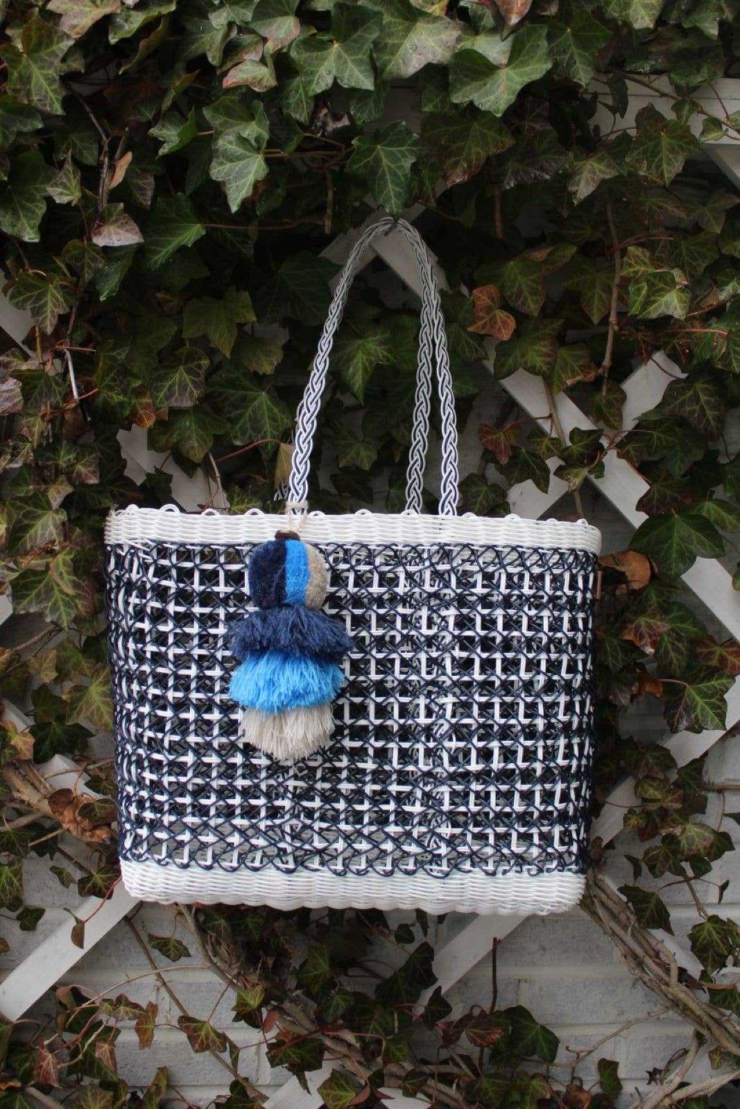 Tote Large Navy Coastal Cable Citron