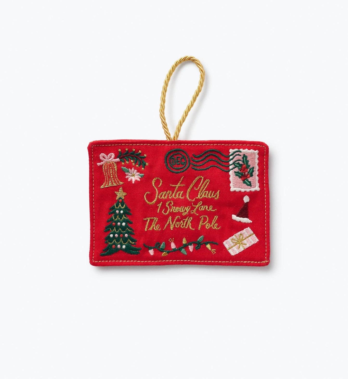 Santa Letter Embroidered Ornament