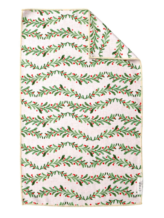 Pine Garland: Double-Sided Hand Towel