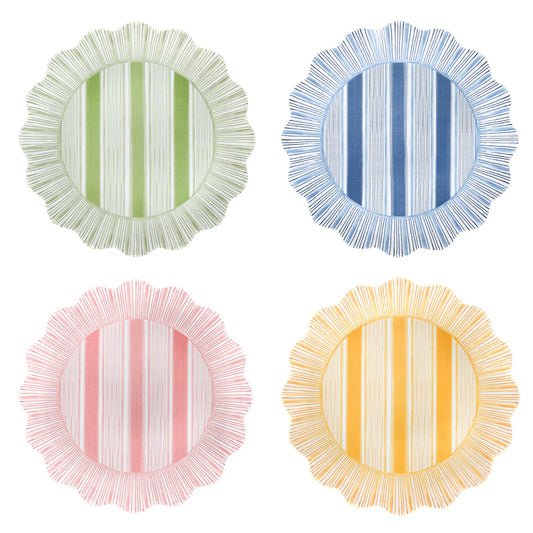 St/4 Melamine Cabana Stripe Salad Plates-Juliska