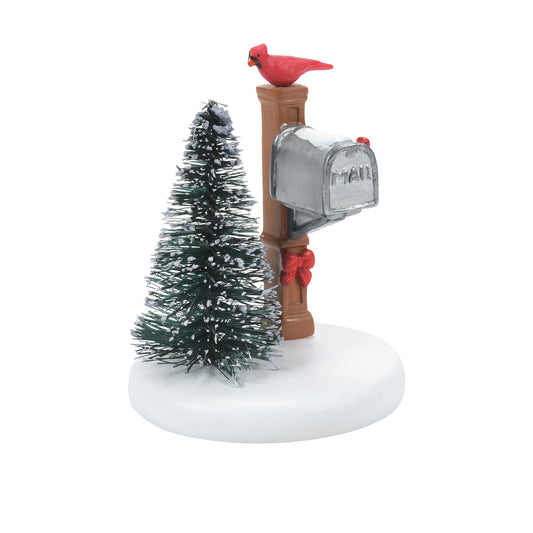 Christmas Village Cardinal Mailbox