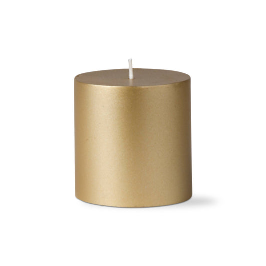 Gold Metallic Pillar Candle 3x3