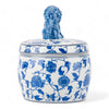 Porcelain Lidded Candle with Foo Dog