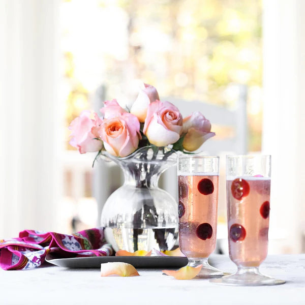 Hibiscus Glass Clear Bud Vase