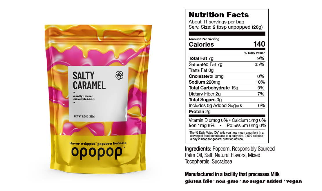 Salty Caramel Big Bags Popcorn Kernels Opopop
