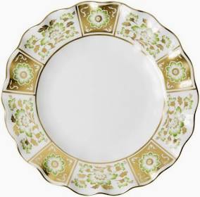 Dessert Plate Fluted Derby Panel Green