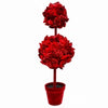 Sequin Velvet Bow Double Ball Topiary