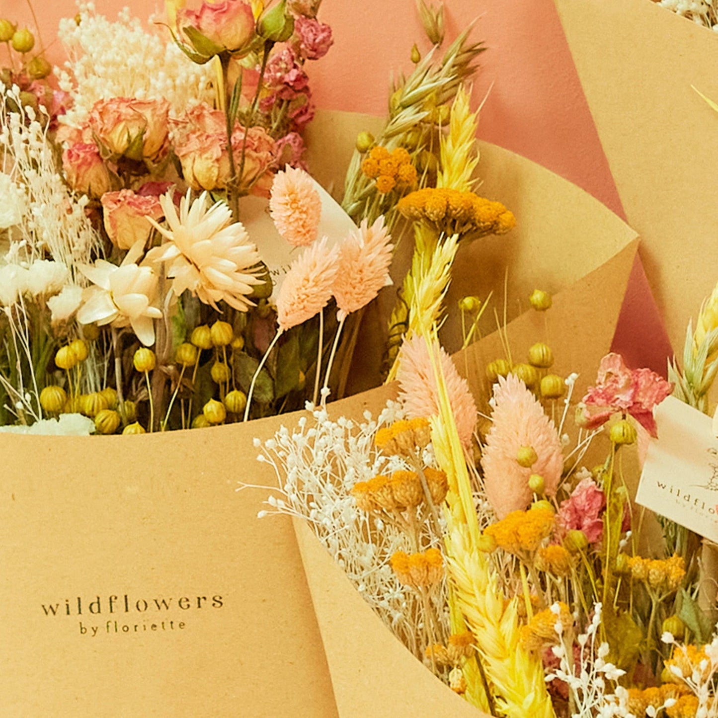 Dried Flowers - Field Bouquet Pink Lemonade: Medium